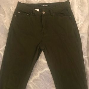 Green skinny jeans